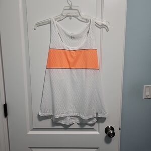 Under Armour Women's White and Orange Tank Top